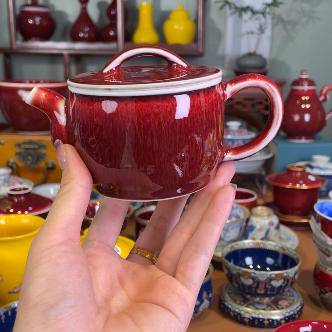 清欢雅玩原矿郎红福利汉瓦壶