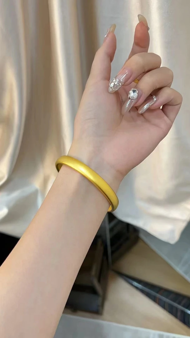 足银手镯 合金手镯 足黄足银轮胎手镯