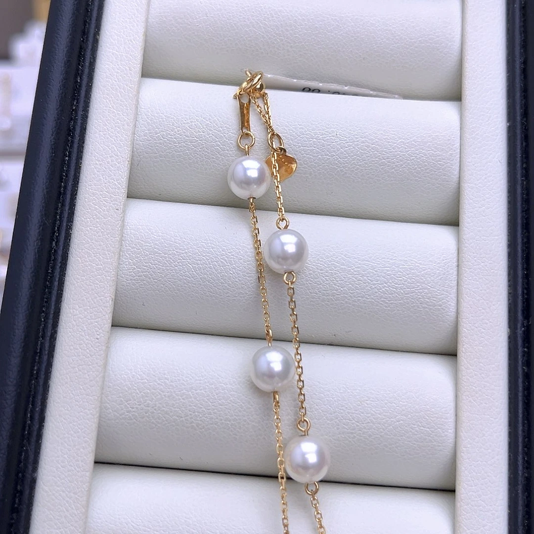 18K金镶嵌海水珍珠手链