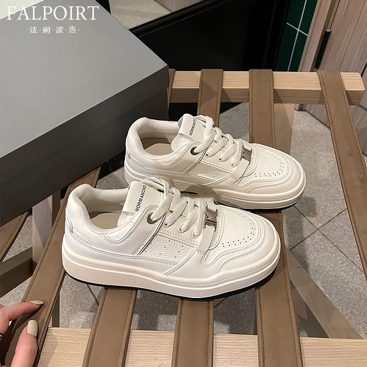 FALPOIRT小众潮流百搭小白鞋女春秋新款软底舒适增高运动休闲板鞋