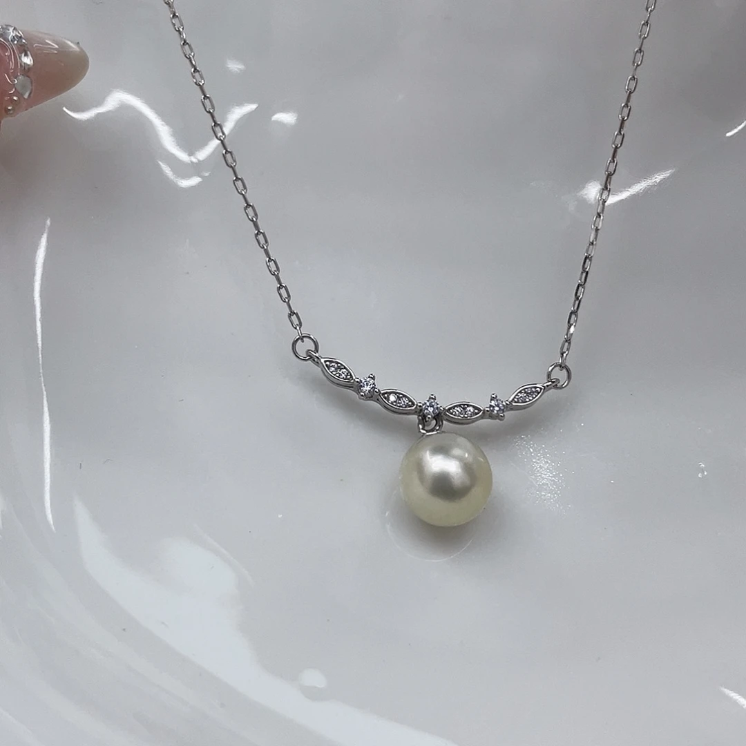 银S925镶嵌颈饰海水珍珠
