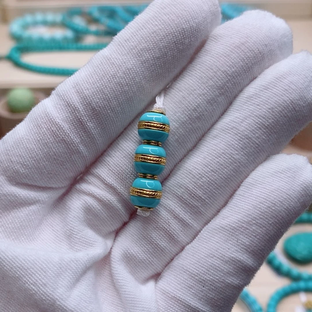 绿松石珠宝奇石18K金镶嵌