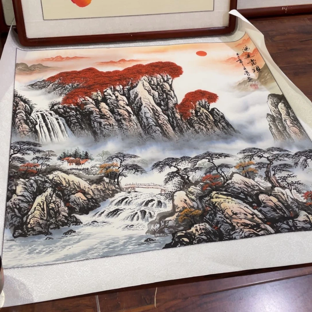 紫***p国画带框尺寸83*83厘米