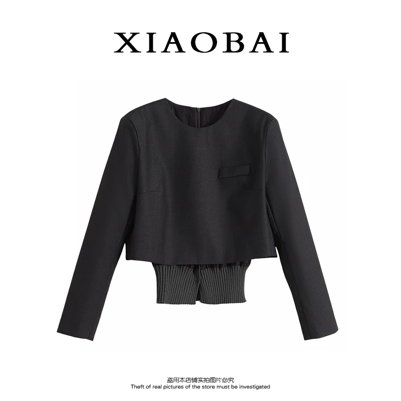XIAOBAI秋季西装短外套女2025新款时尚休闲气质长袖上衣