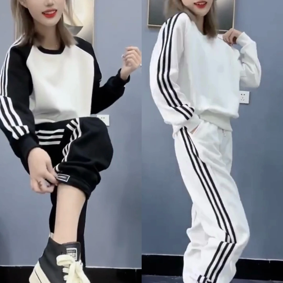 休闲运动套装女网红春秋两件套新款时尚显瘦洋气卫衣束脚裤