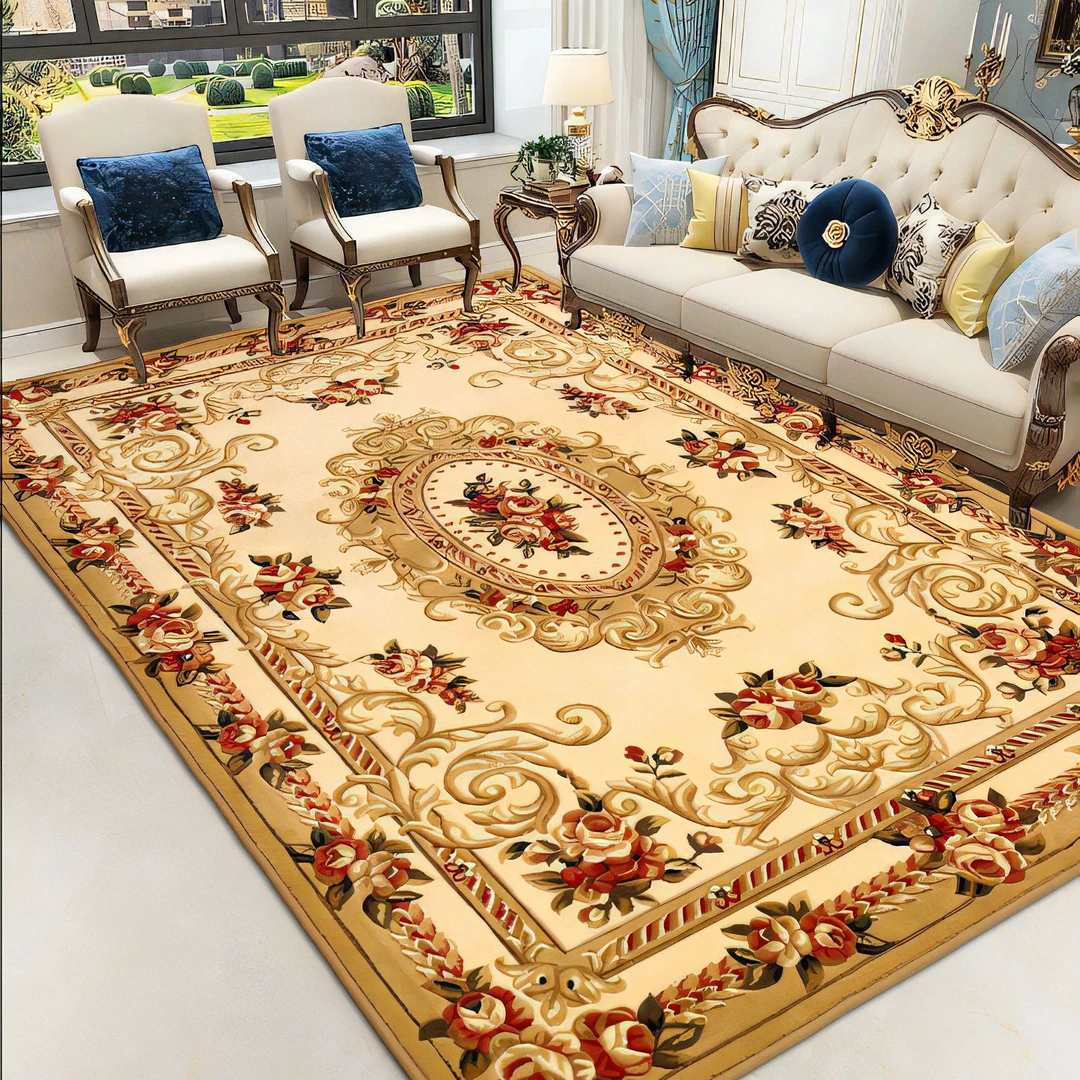 防水轻奢免洗圈绒地毯欧式地毯客厅茶几沙发房间大面积满铺地垫
