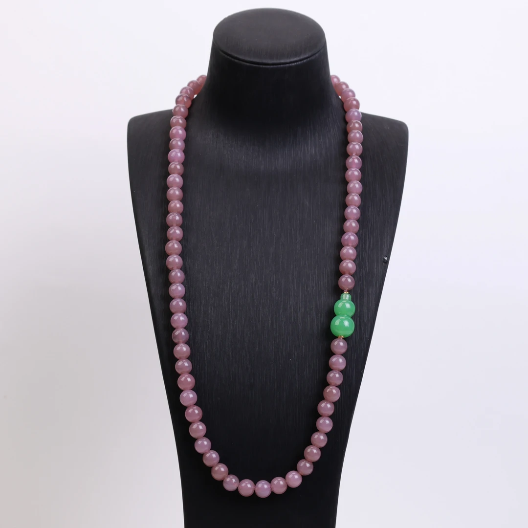 合金项链 玉楼东合金项链 LZ1729 极光粉紫绿色葫芦琉璃项链67.5c