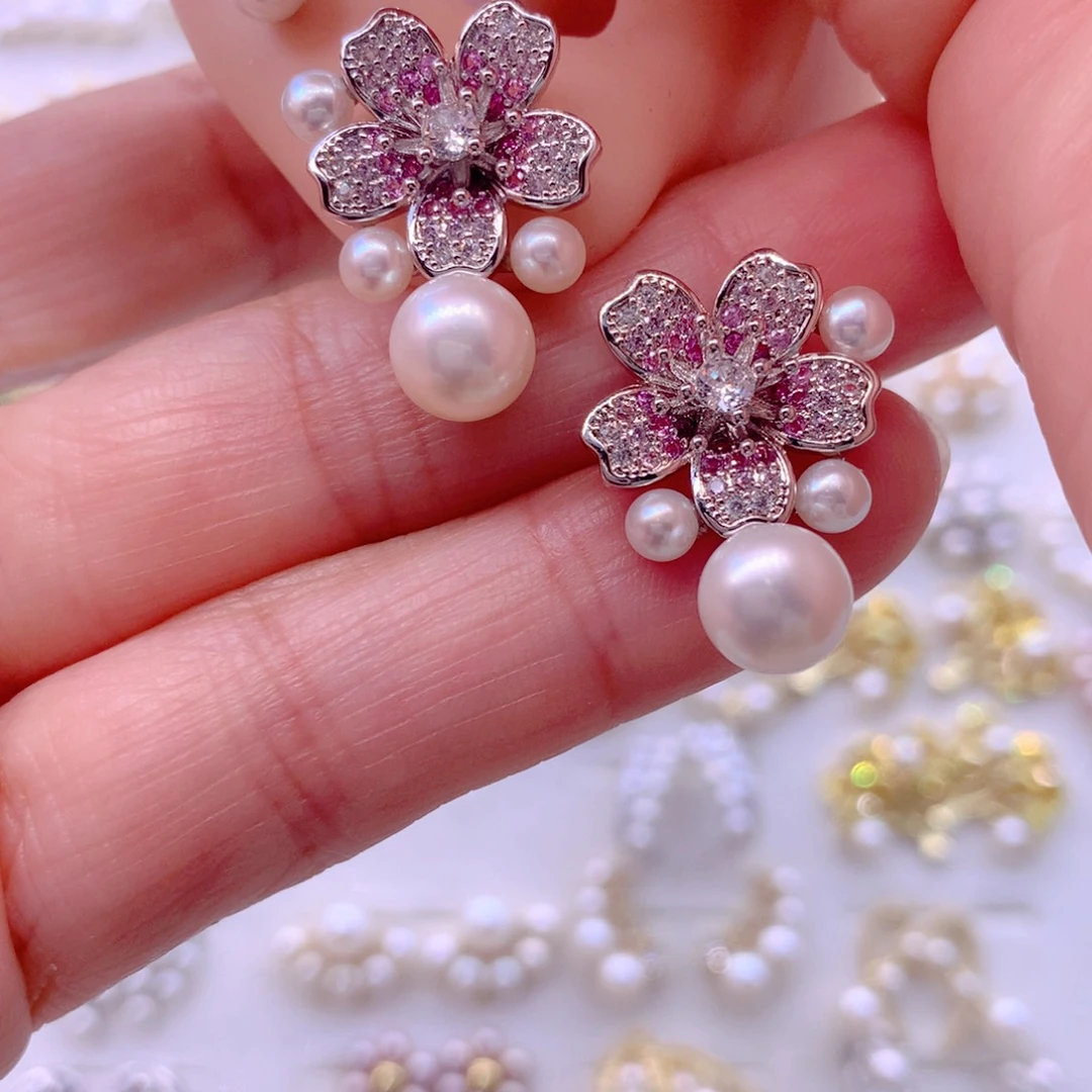 合金耳饰淡水珍珠