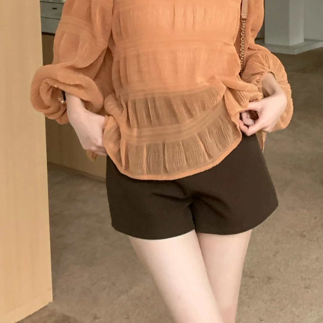 【芝士cheese】白色海岸线 休闲气质减龄显瘦遮胯日常通勤百搭短裤