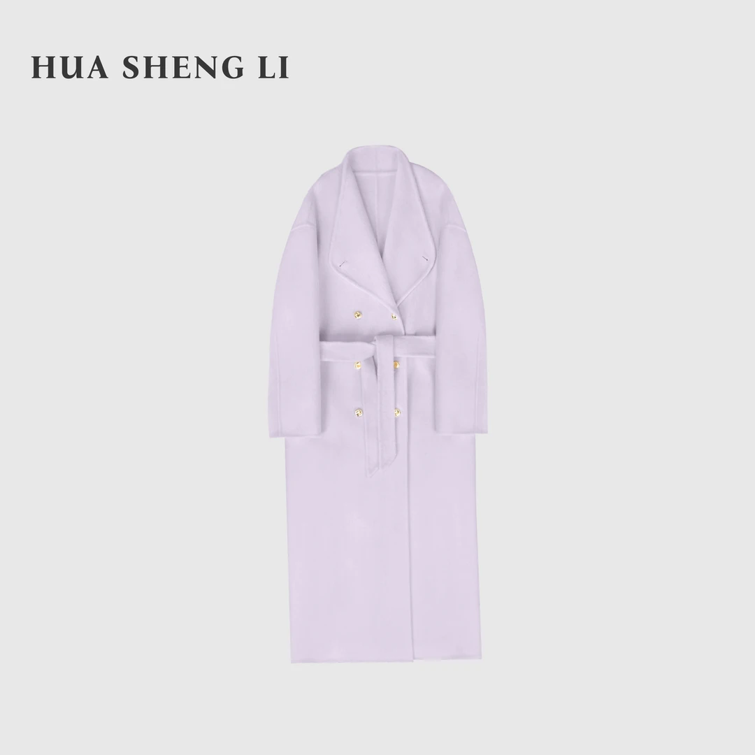 【月宫仙子】山羊绒美利奴绵羊毛显瘦慵懒感双面中长款大衣