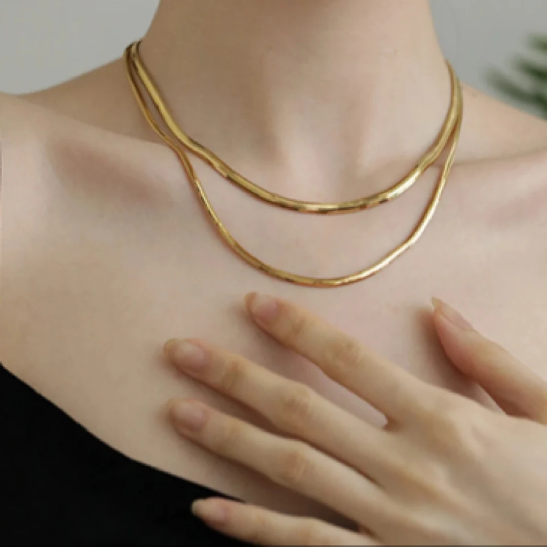 链子925银贝壳 Fan~梵花 链子925银 意式经典软蛇骨颈链 气质时尚