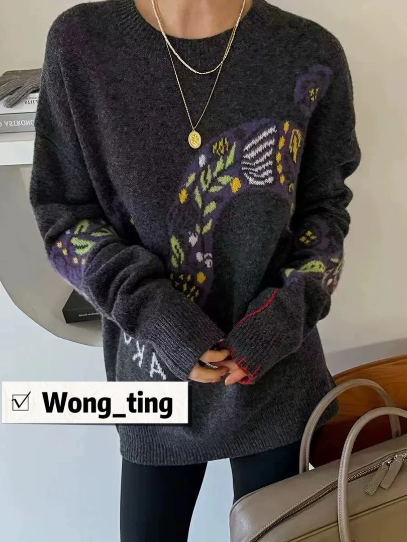 【W_ting】2025新款财运缠身大版羊毛衫12304