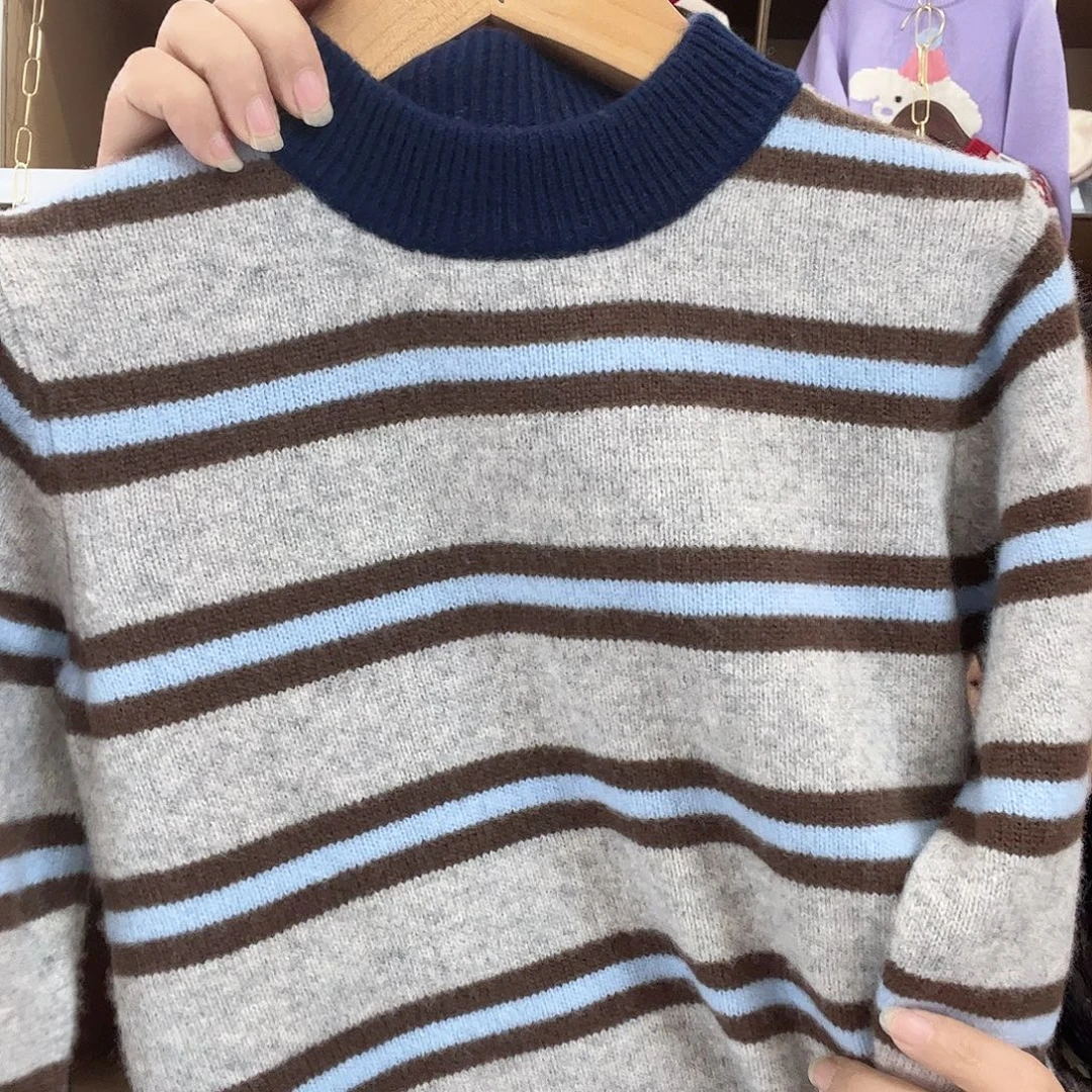 儿童条纹蓝色130新款