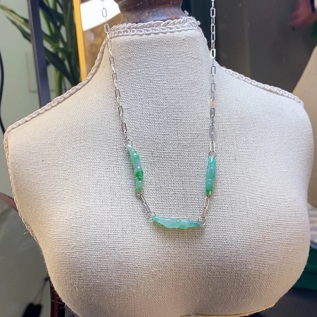 翡翠银S925镶嵌颈饰19443