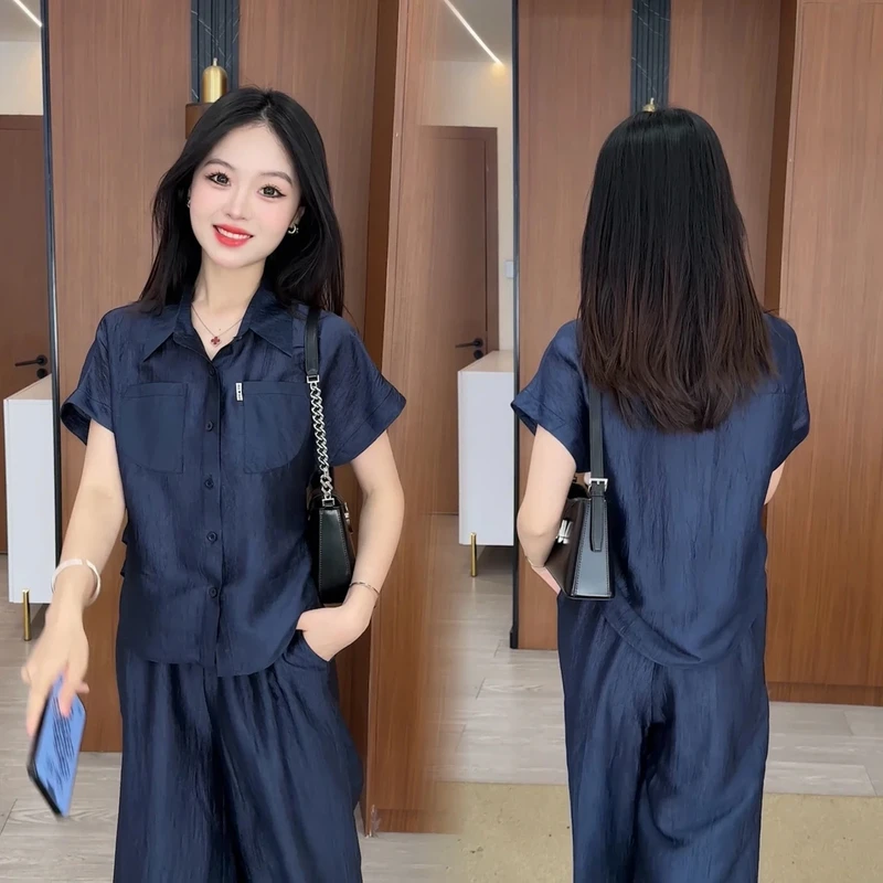 显瘦气质洋气时尚休闲夏季宽松短袖套装短袖百搭薄款