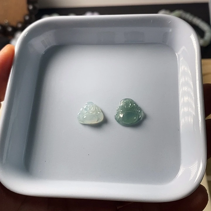 颈饰未镶嵌翡翠天然翡翠佛公两个