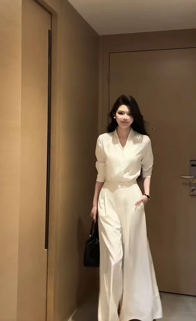 【雾白清秋】高级感时尚百搭简约上衣加裤子套装6600款裤子6601款