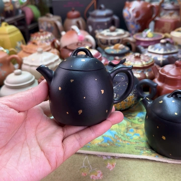 紫砂茶壶洒金秦权