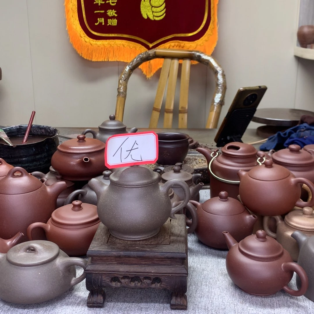 紫泥茶壶一*半手工制作