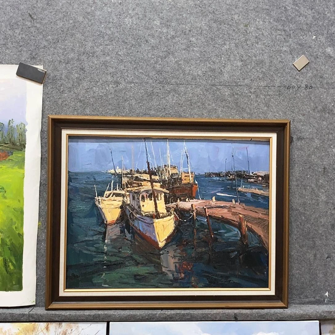 油画带外框花卉尺寸60x 80 c m