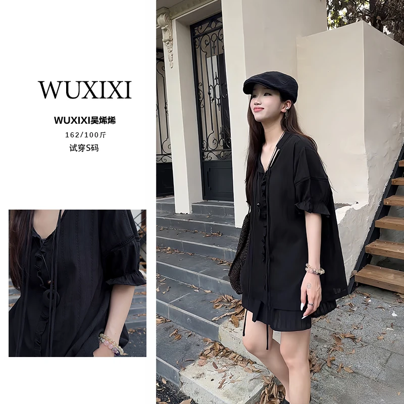 原创设计夏季时尚套装休闲风静奢风时尚套装宽松气质小众上衣短裙