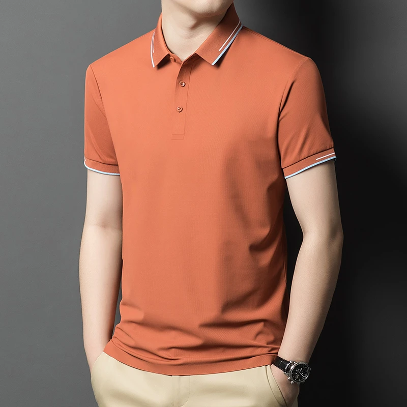 polo衫男士短袖t恤2025夏季新款男装翻领薄款纯色半袖体恤上衣潮