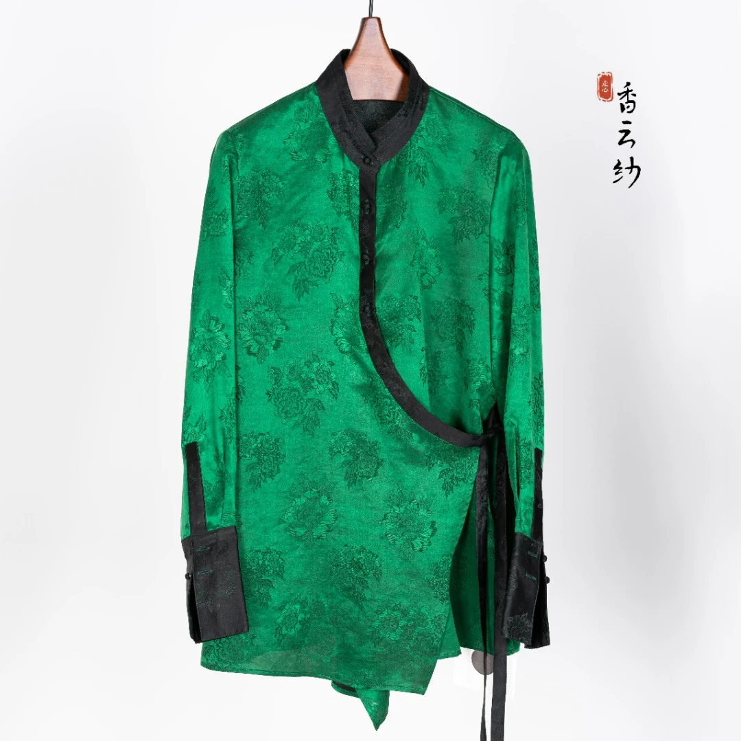 【香云走心】香云纱衬衫23ZWF014上衣中式印花提花袖子设计新中式