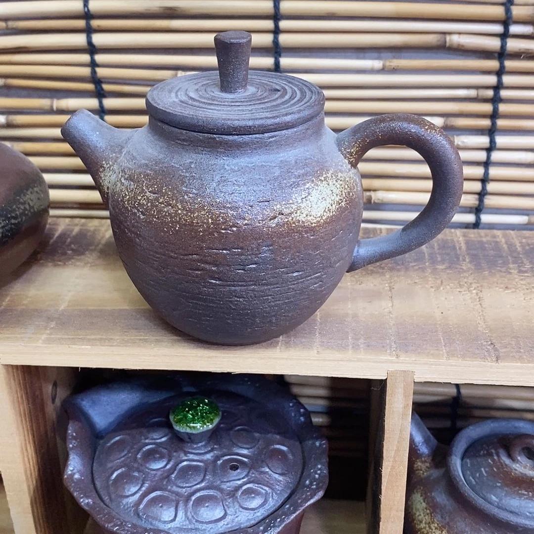 粗陶志野柴烧茶器