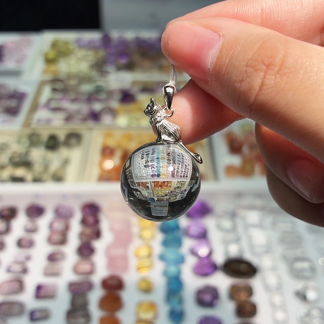 未镶嵌吊坠(不含链)水晶白水 圆珠 成品 吊坠