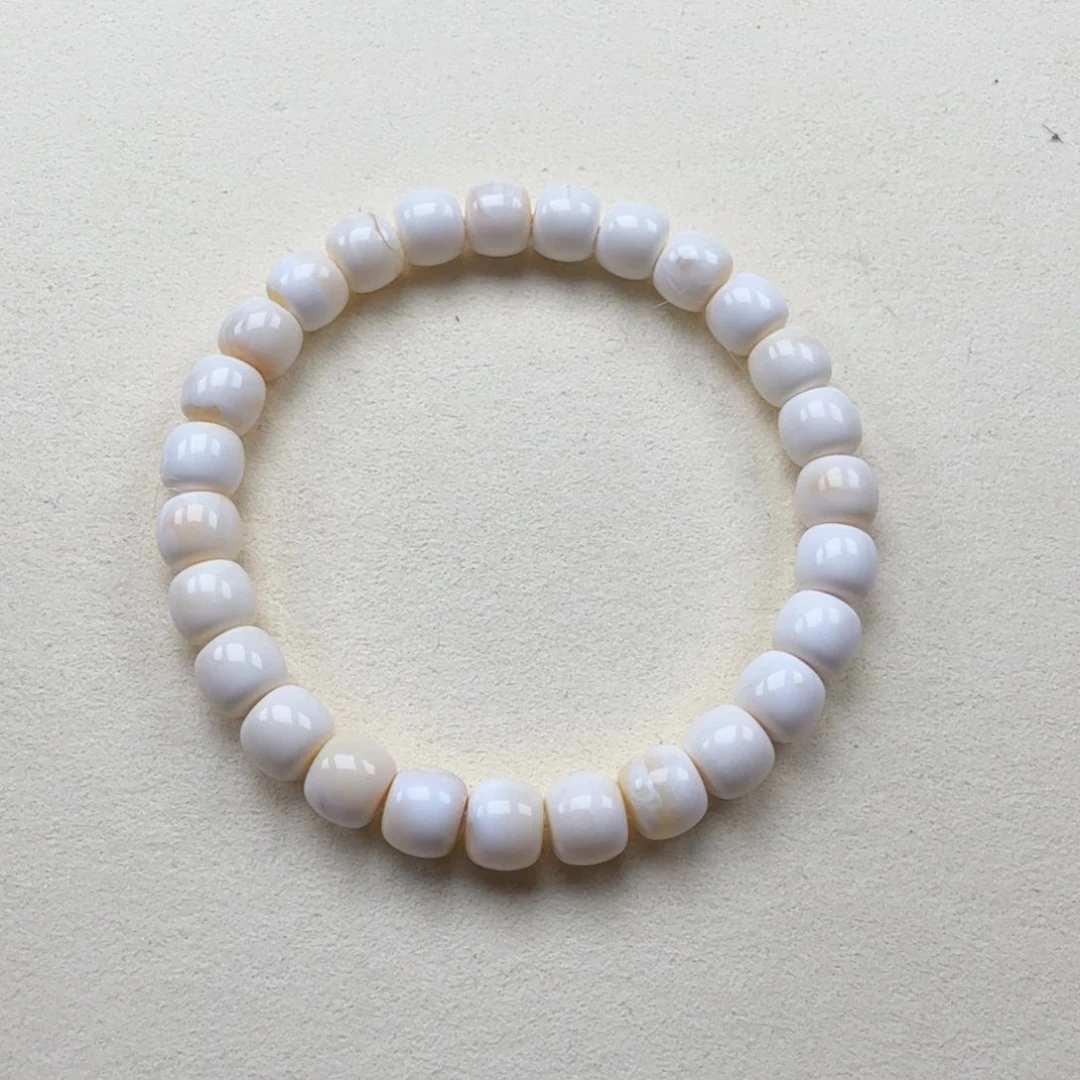 手链琥珀未镶嵌8+俄料毕业油漆白精工老型手串