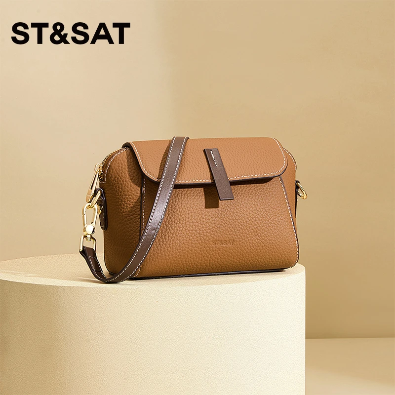 St&Sat/星期六头层牛皮 手机包通勤单肩包斜挎包轻便小包 贝壳包