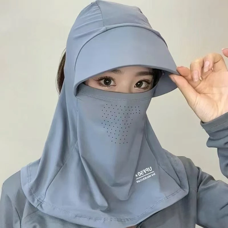 防晒帽全脸遮阳帽子女夏季护颈防紫外线户外骑行面罩女款夏季护颈