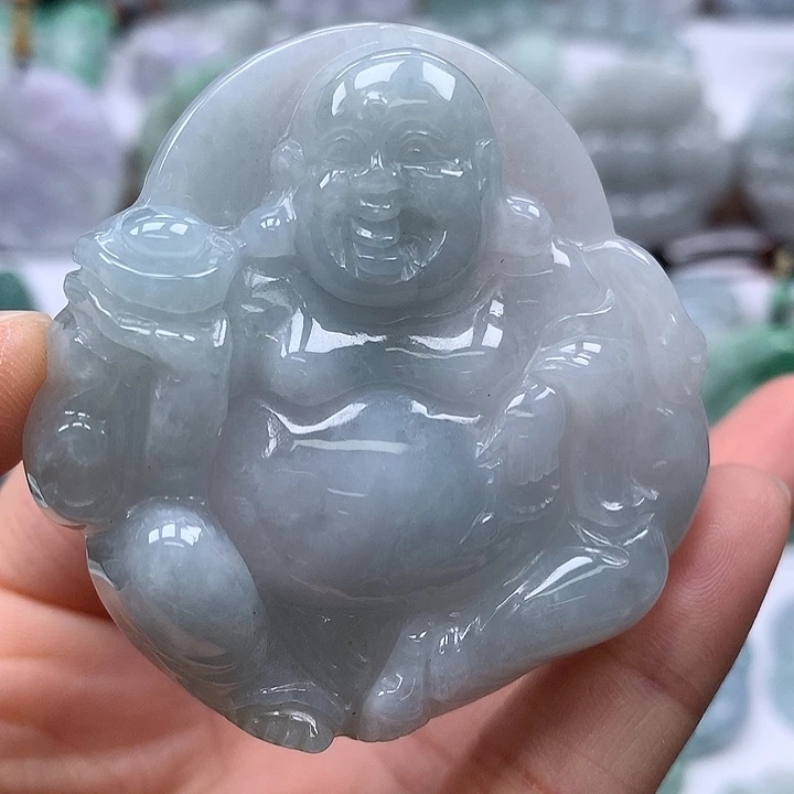 翡翠未镶嵌颈饰逍遥佛福利卡厚11+