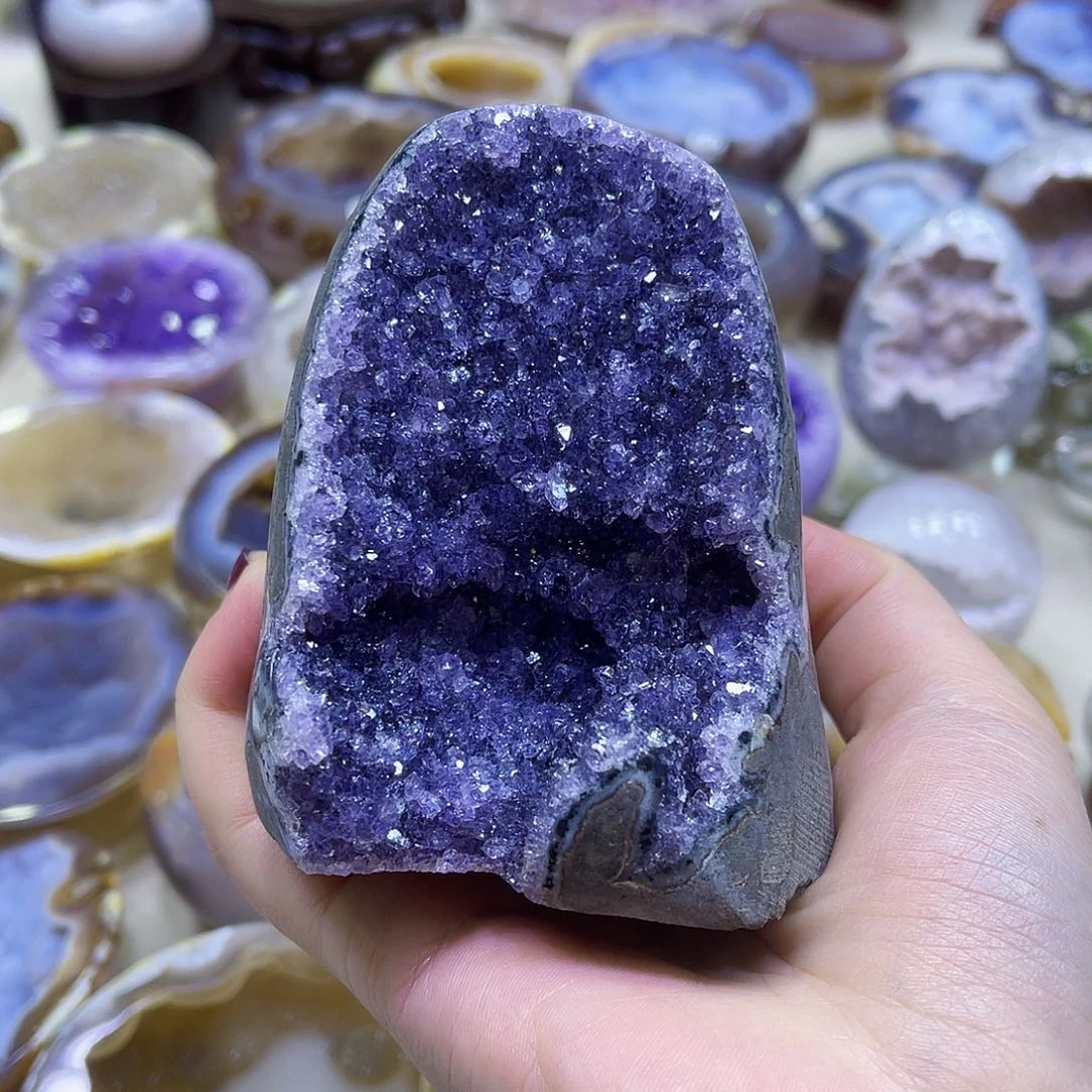 未镶嵌紫晶珠宝半成品