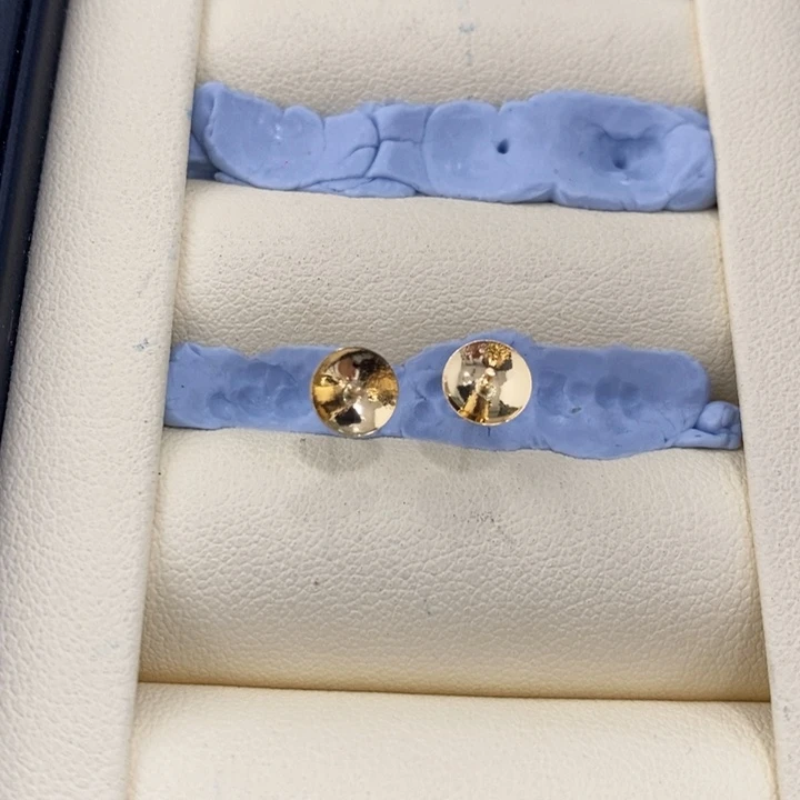 海水珍珠18K金镶嵌耳饰18k素钉6MM