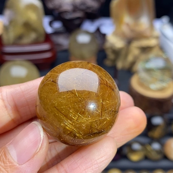 水晶珠宝半成品未镶嵌初***?金发晶球