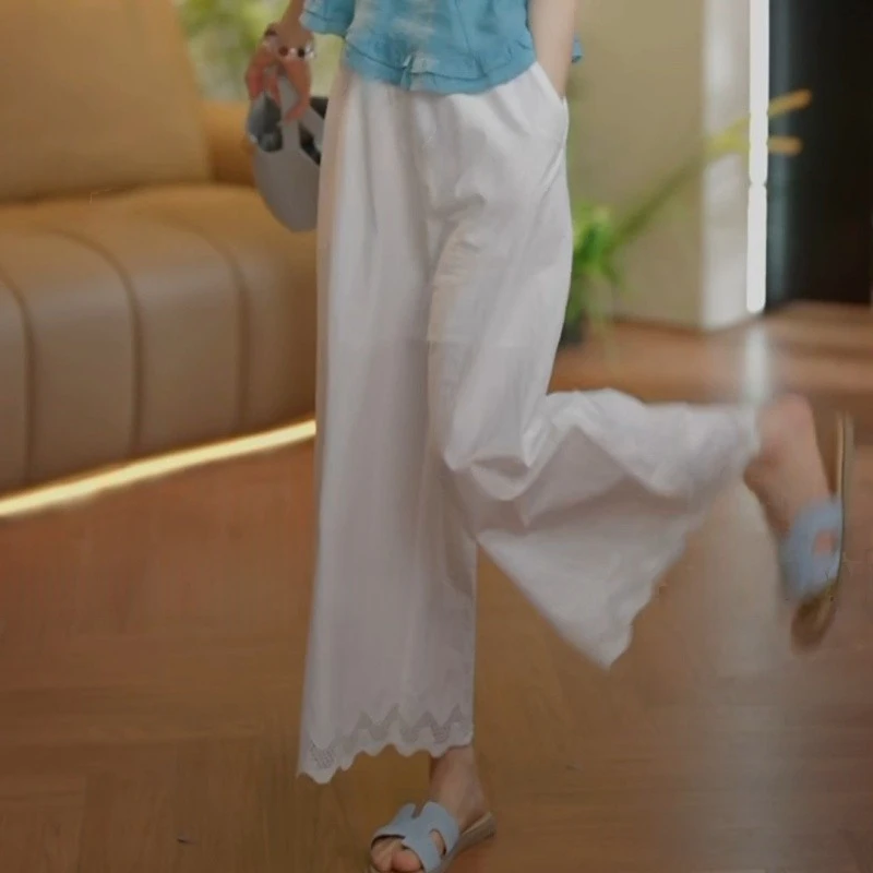 2025夏装新款百搭松紧腰精致九分休闲裤LK2503670