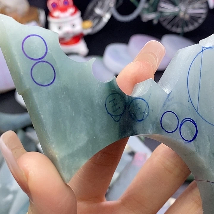 J***k未镶嵌定制翡翠8✖️9直切珠4颗