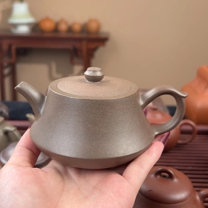 沉***某茶壶紫砂鲨皮青柱础220cc