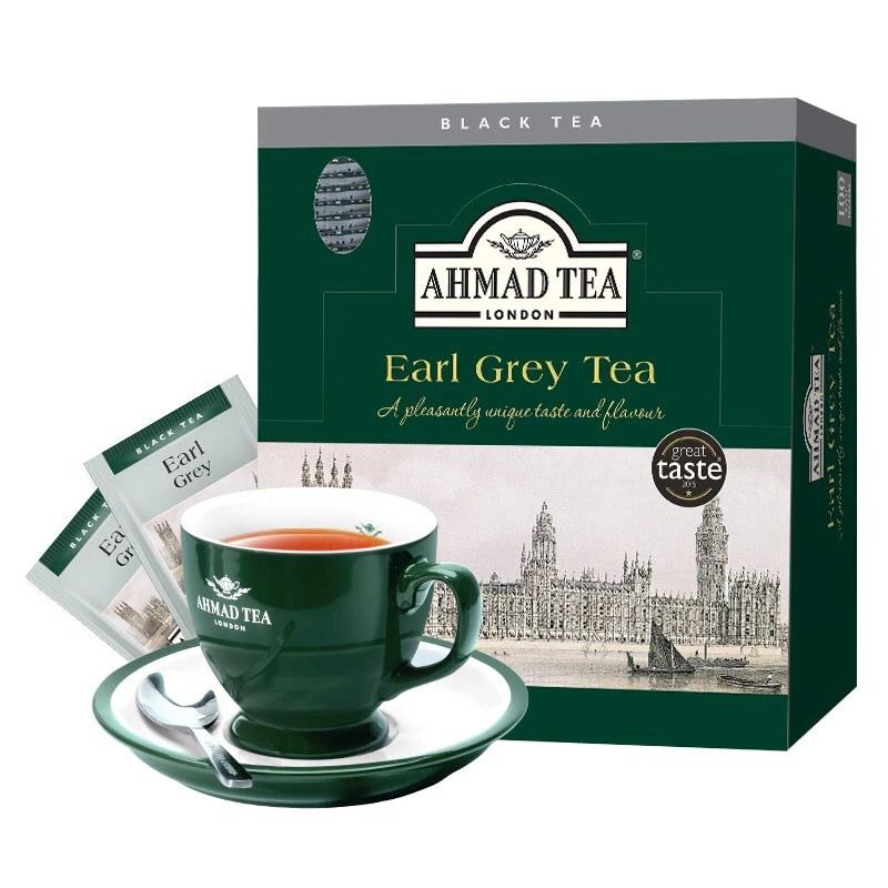 AHMAD TEA亚曼 24年2月新货格雷伯爵红茶调味茶餐饮烘焙100片装