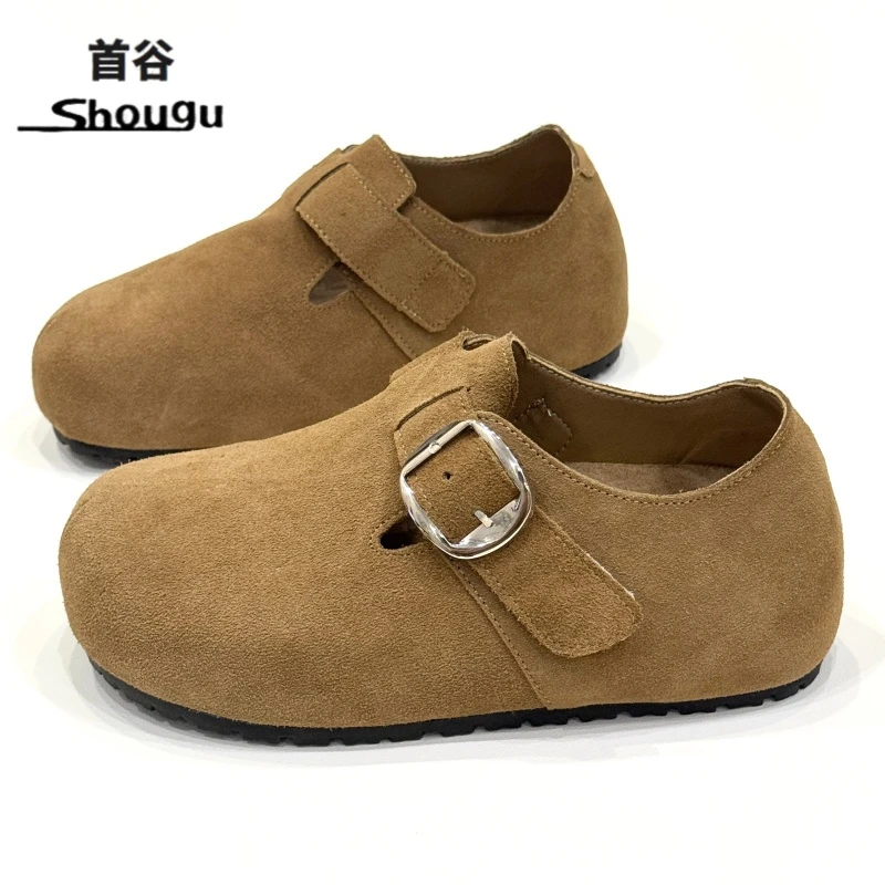 shougu/首谷厚底内增高勃肯鞋女款2025新款懒人丑萌大头休闲单鞋