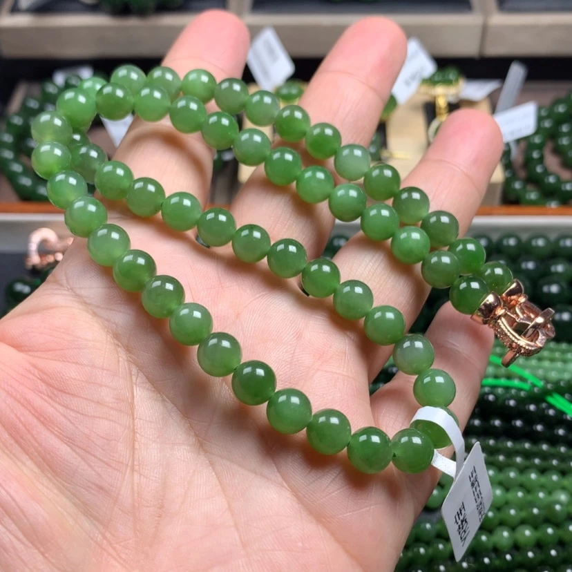 【闪购商品】和田玉（碧玉）颈饰未镶嵌6mm漏款