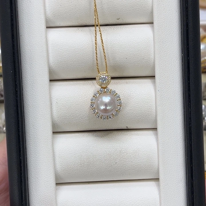 海水珍珠银S925镶嵌颈饰ak8-9mn 69号