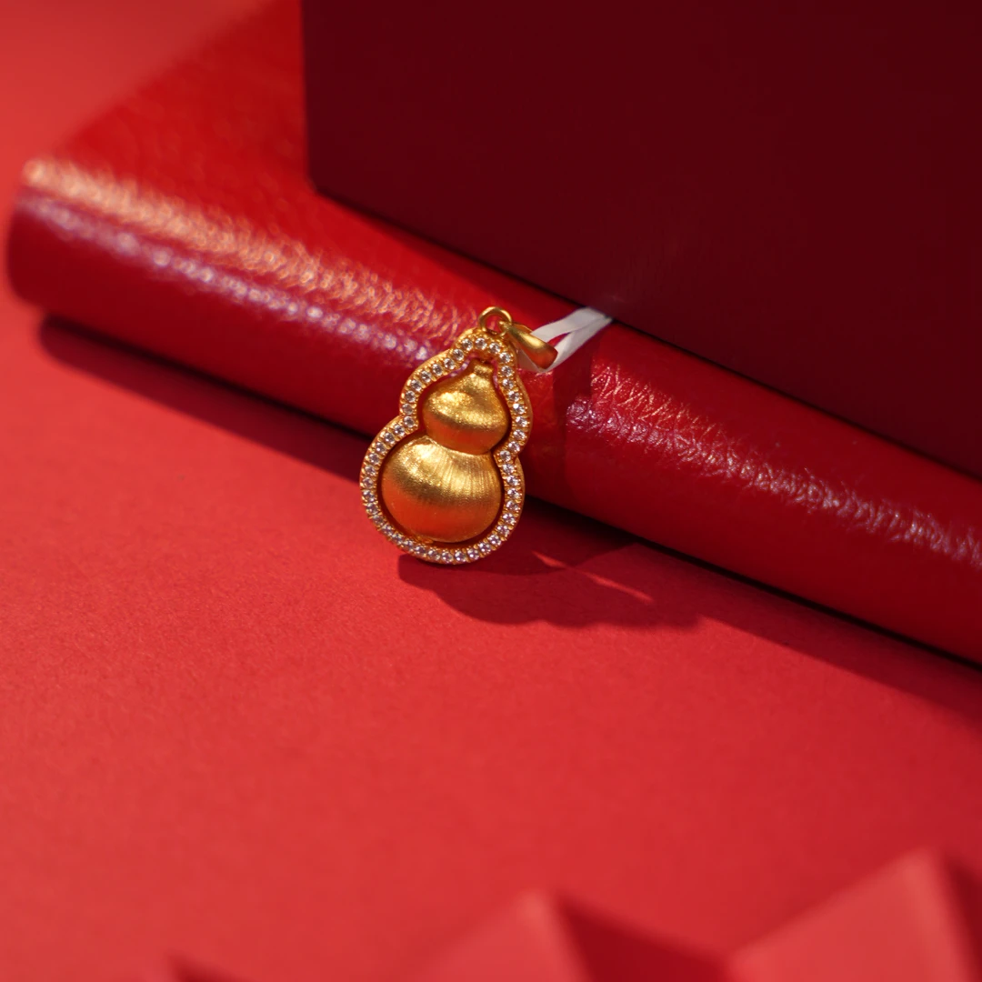 【金吊坠】点钻拉丝葫芦吊坠足金999足金5G精致百搭【288/108】