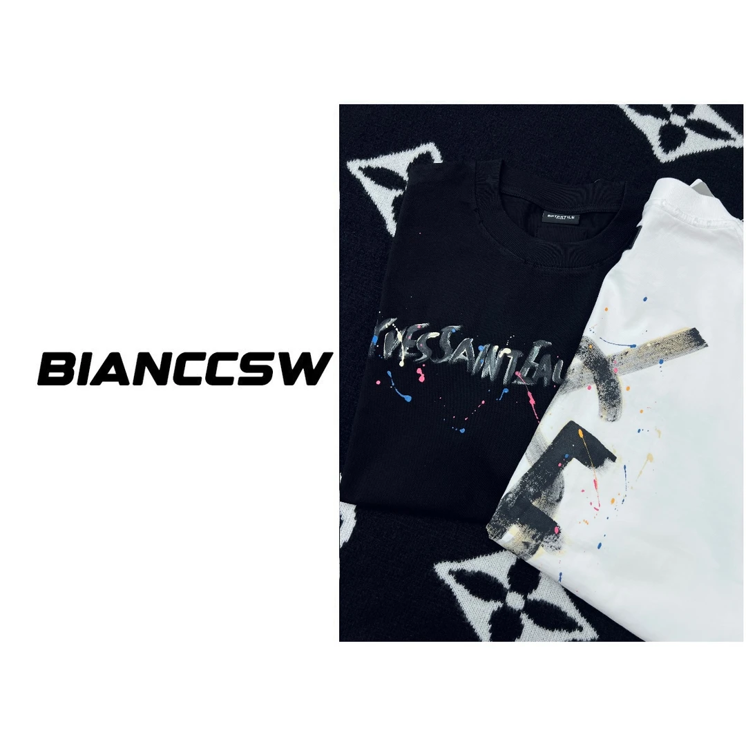 【彩绘涂鸦】高品高克重质重磅做旧短袖T恤