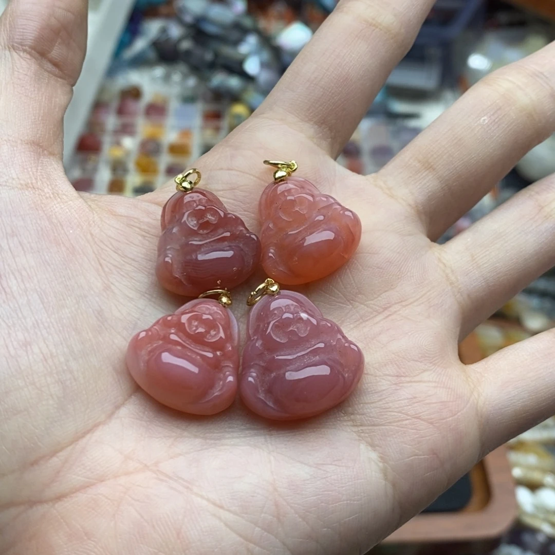 玛瑙/玉髓未镶嵌珠宝半成品一个装纯天然盐源玛瑙大肚佛