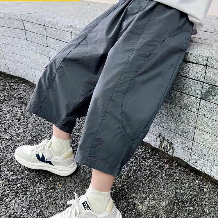 男童裤子夏季休闲短裤儿童夏装中大童宽松男孩七分裤潮流薄款韩版