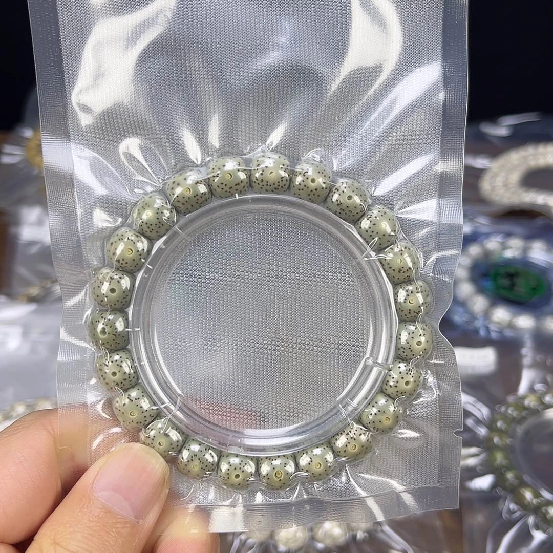 星月菩提手串糯冰绿石玉料大眼睛10x9