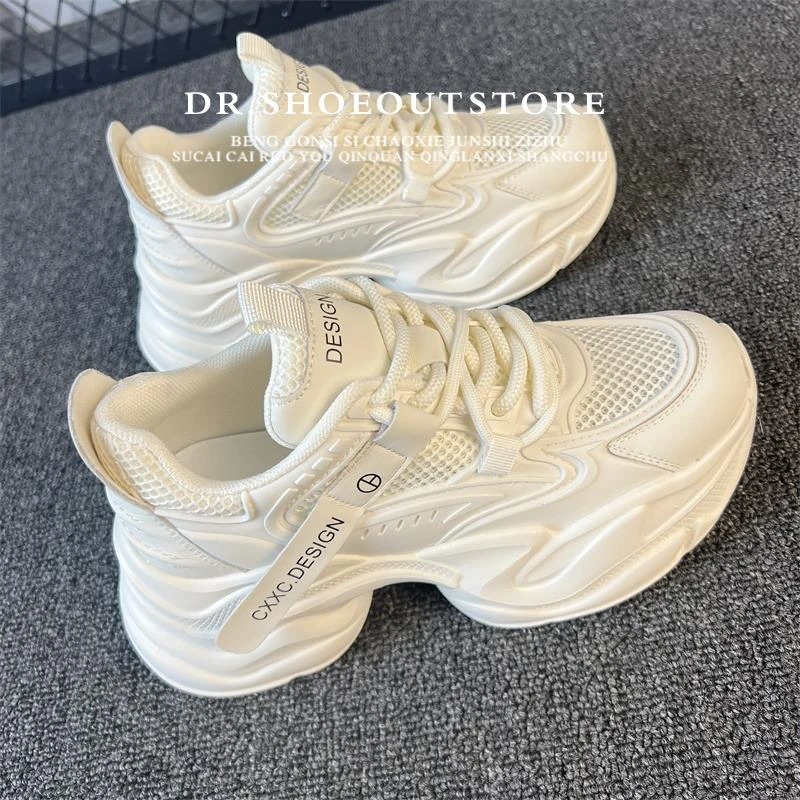 【DR官方正品】网面透气增高老爹鞋秋2025新款小个子厚底女鞋网红
