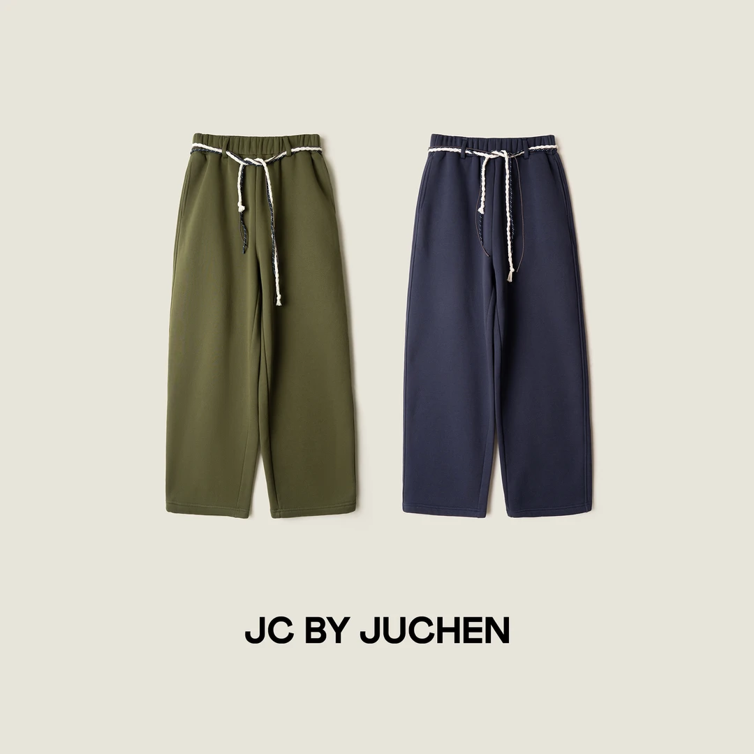 能量暖气卫裤秋冬加厚绒保暖双色编织抽绳休闲香蕉卫裤 FW095375